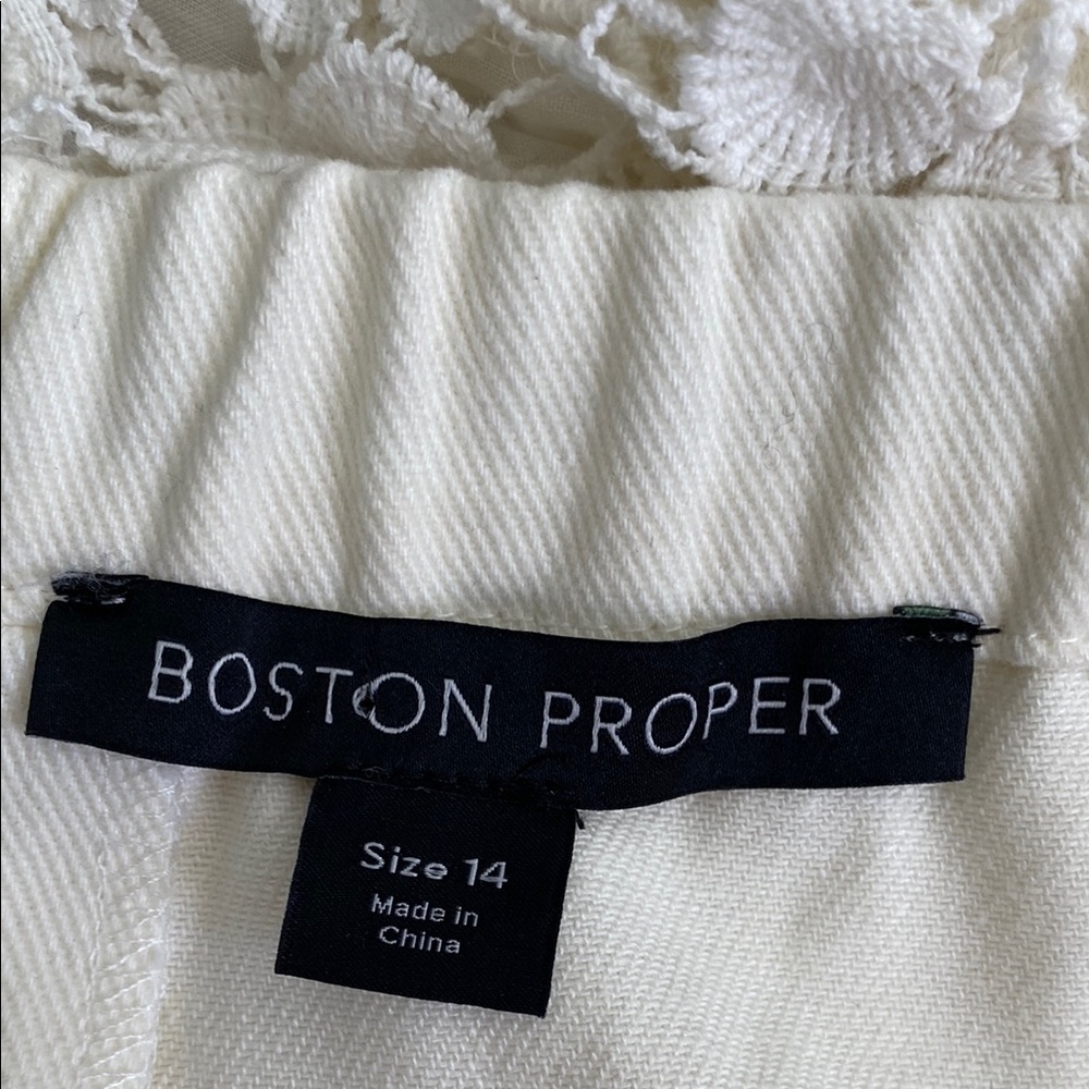 Boston Proper White Lace Tiered Dress Size 14 - Picture 6 of 7